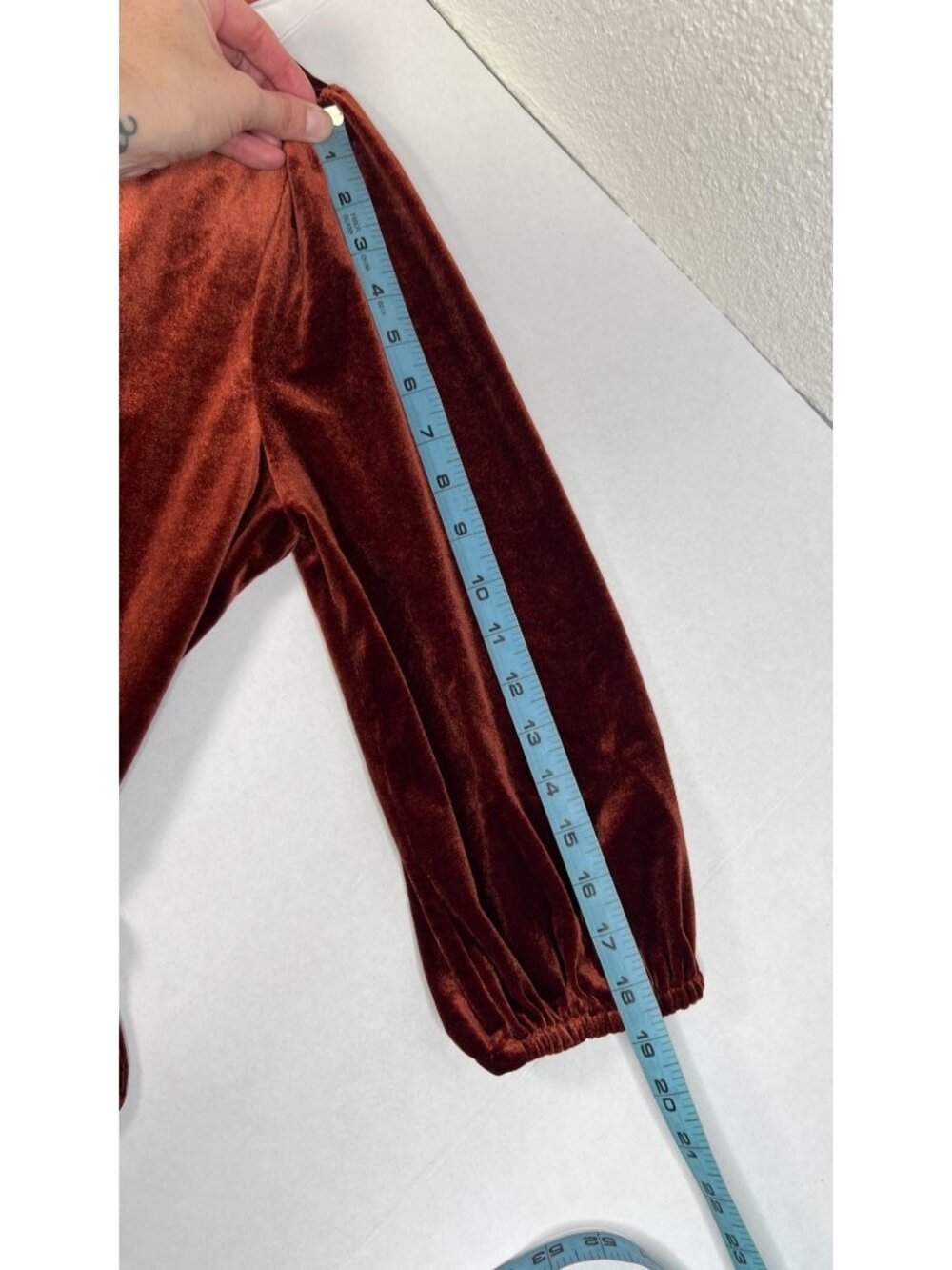 Baltic Born Beckinsale Midi Velvet Wrap Dress Cinnamon Rust Orange Medium Party - Picture 13 of 16